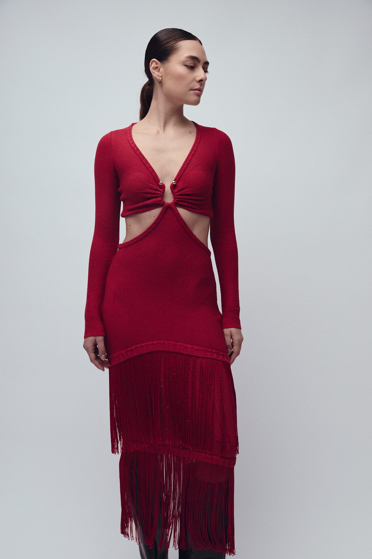 BOWERY DRESS SCARLET