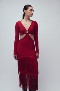 BOWERY DRESS SCARLET