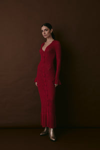 PERRY DRESS SCARLET