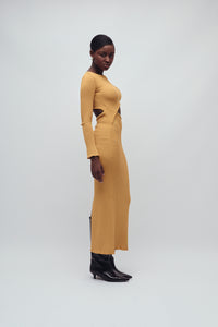 SUTTON DRESS AMBER GOLD