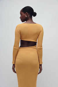 SUTTON DRESS AMBER GOLD