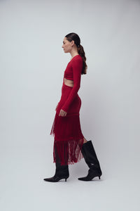 BOWERY DRESS SCARLET