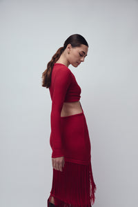 BOWERY DRESS SCARLET