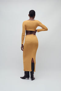SUTTON DRESS AMBER GOLD