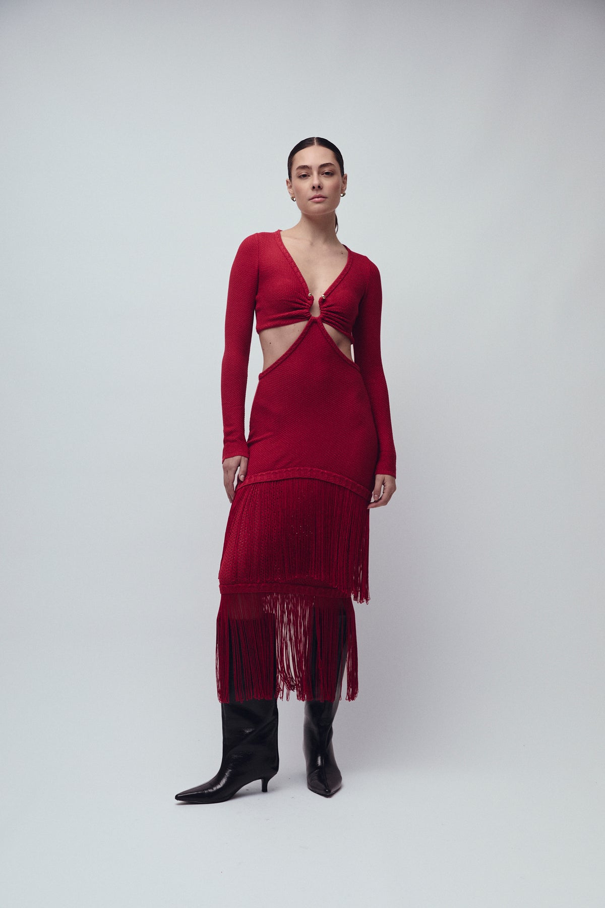 BOWERY DRESS SCARLET