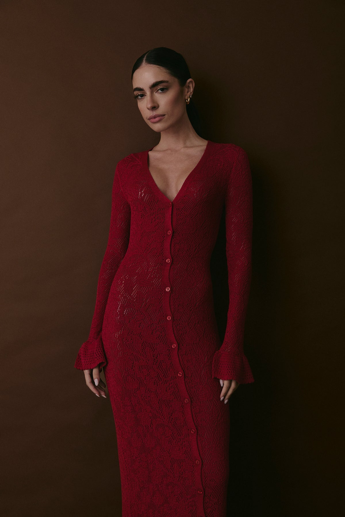 PERRY DRESS SCARLET