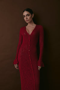 PERRY DRESS SCARLET