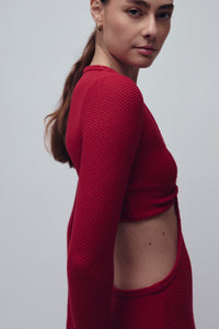 BOWERY DRESS SCARLET