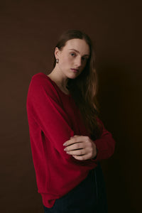 CREW NECK SWEATER SCARLET