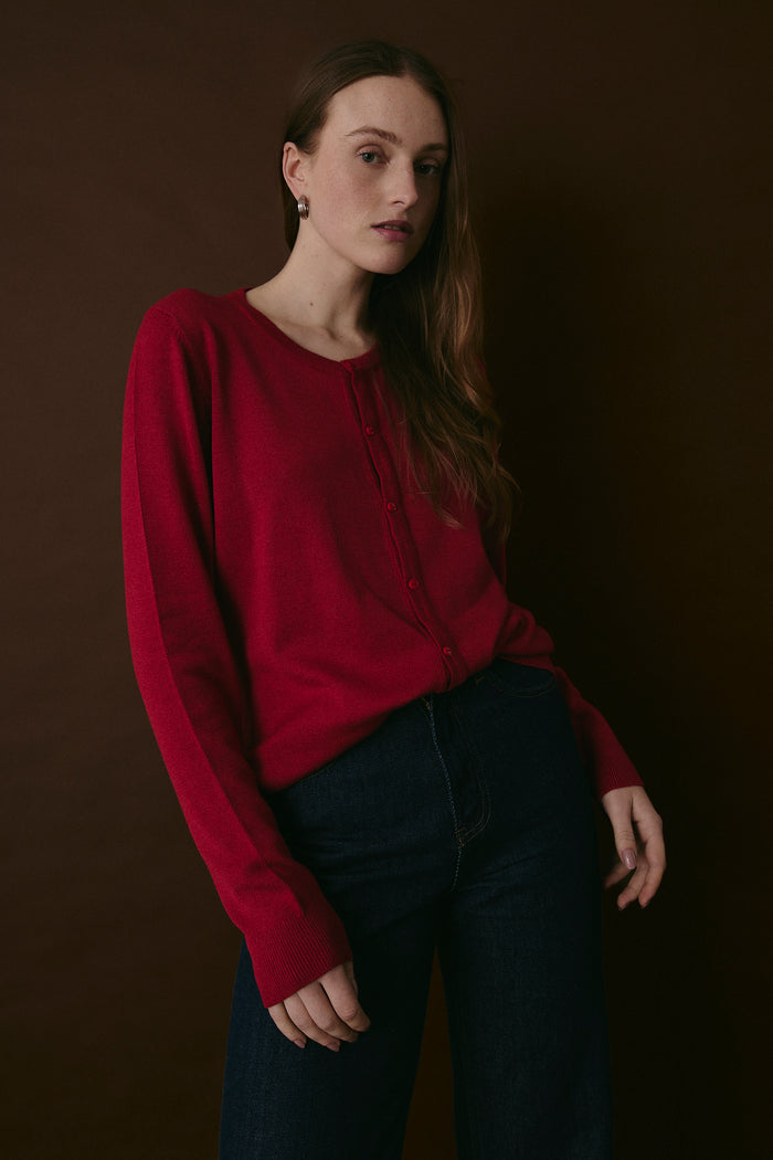CREW NECK SWEATER SCARLET