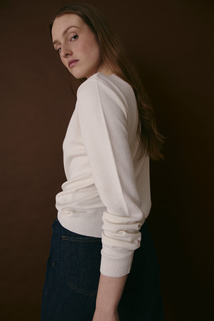 CREW NECK SWEATER ECRU