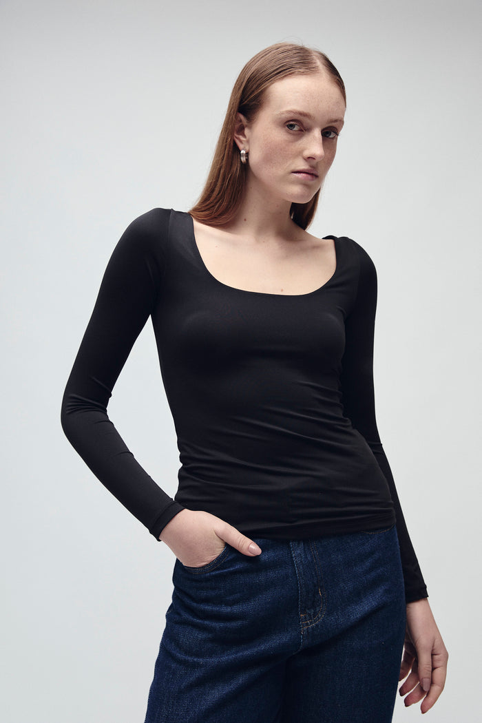 2 PACK LONG SLEEVE T-SHIRT BLACK/MERLOT
