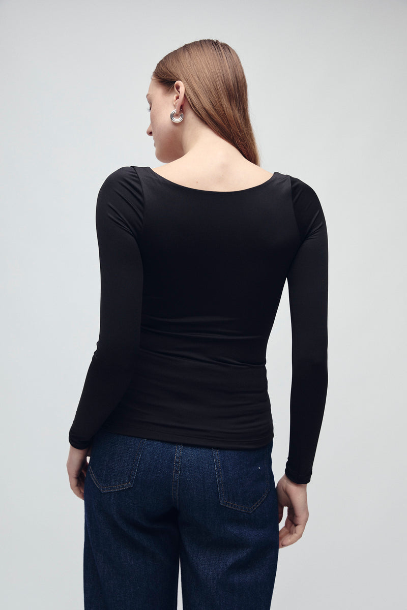 2 PACK LONG SLEEVE T-SHIRT BLACK/MERLOT