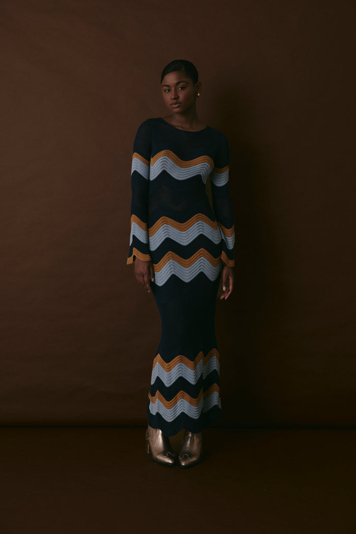 ASTOR DRESS DUSTY BLUE
