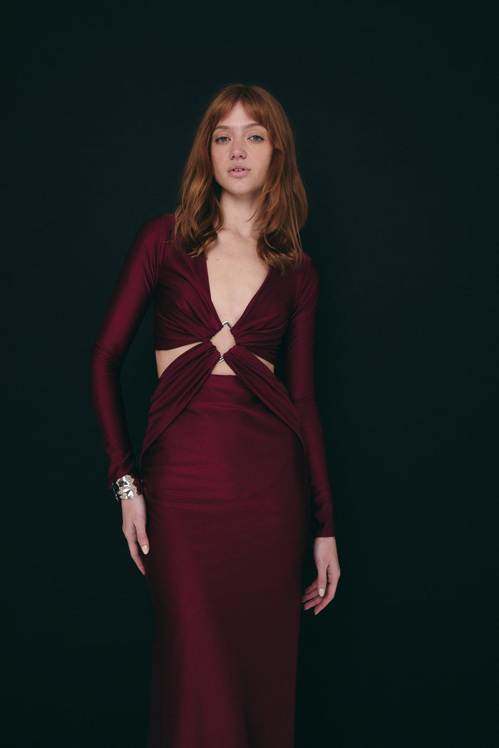 DUBAI DRESS MERLOT