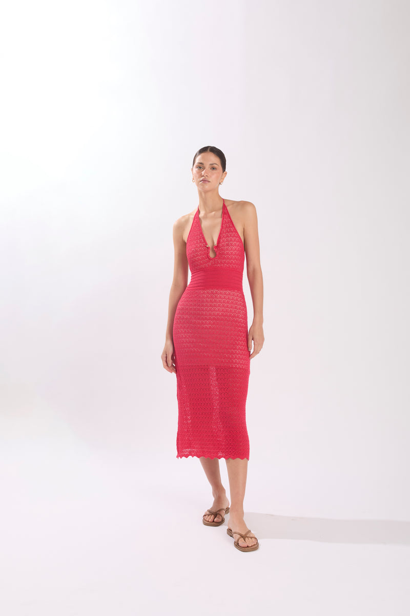 BEVERLY DRESS CLARED RED