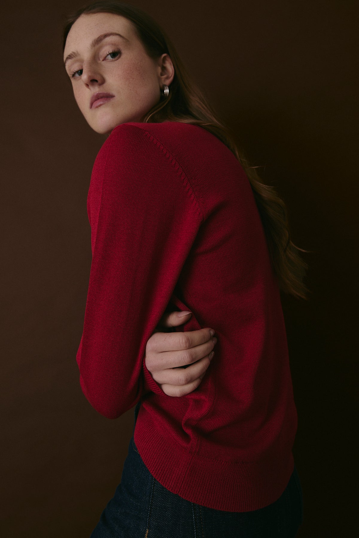 CREW NECK SWEATER SCARLET