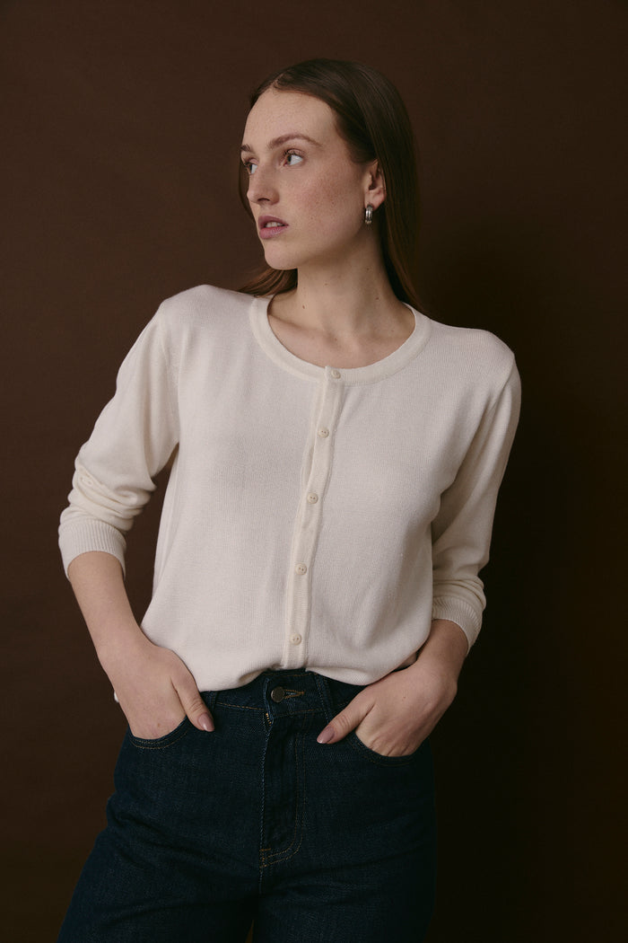 CREW NECK SWEATER ECRU