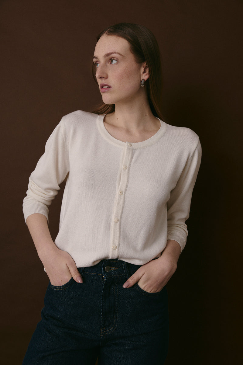 CREW NECK SWEATER ECRU