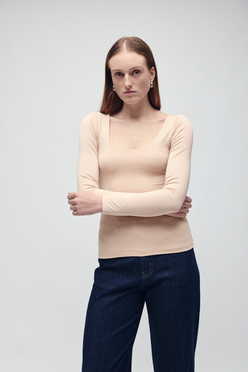 2 PACK LONG SLEEVE T-SHIRT IVORY/MACADAMIA