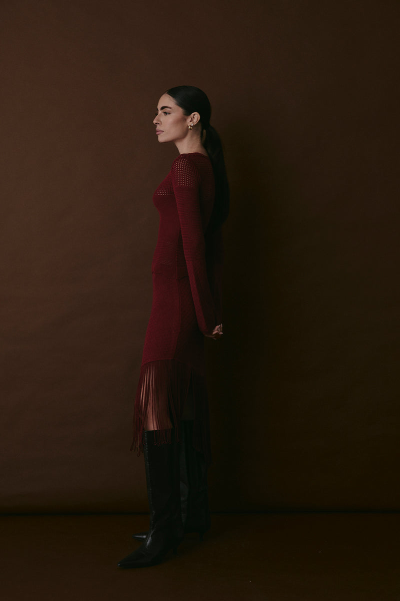 MERCER DRESS MERLOT