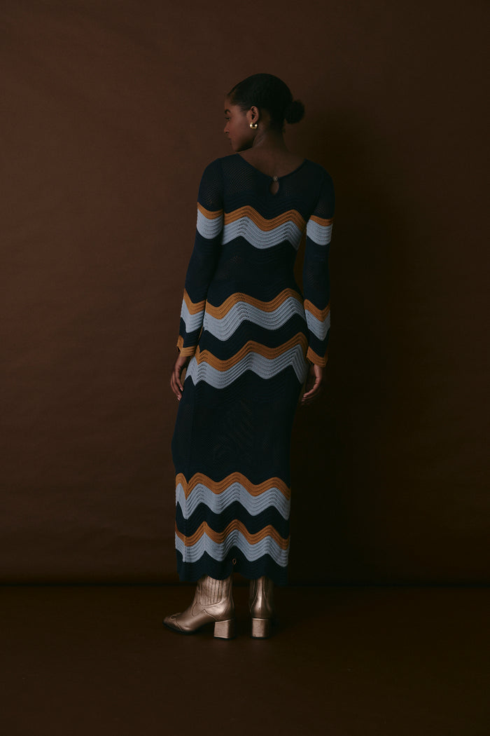 ASTOR DRESS DUSTY BLUE