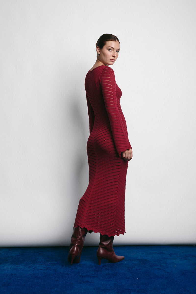 MARGARET DRESS MERLOT