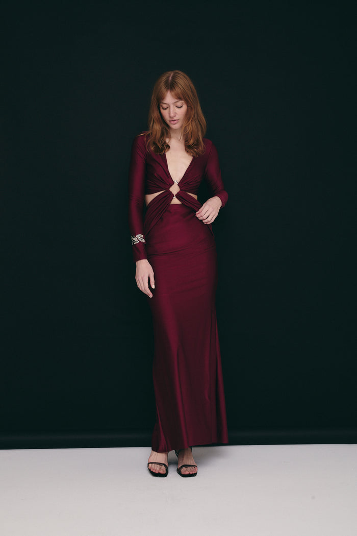 DUBAI DRESS MERLOT