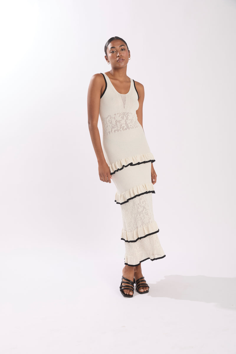 BARDOT DRESS ECRU