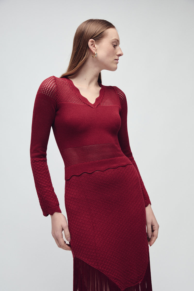 MERCER DRESS MERLOT