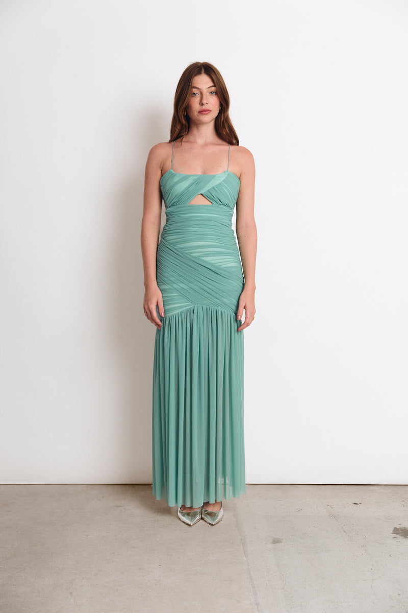 HUDSON DRESS AQUA (PRE ORDER)