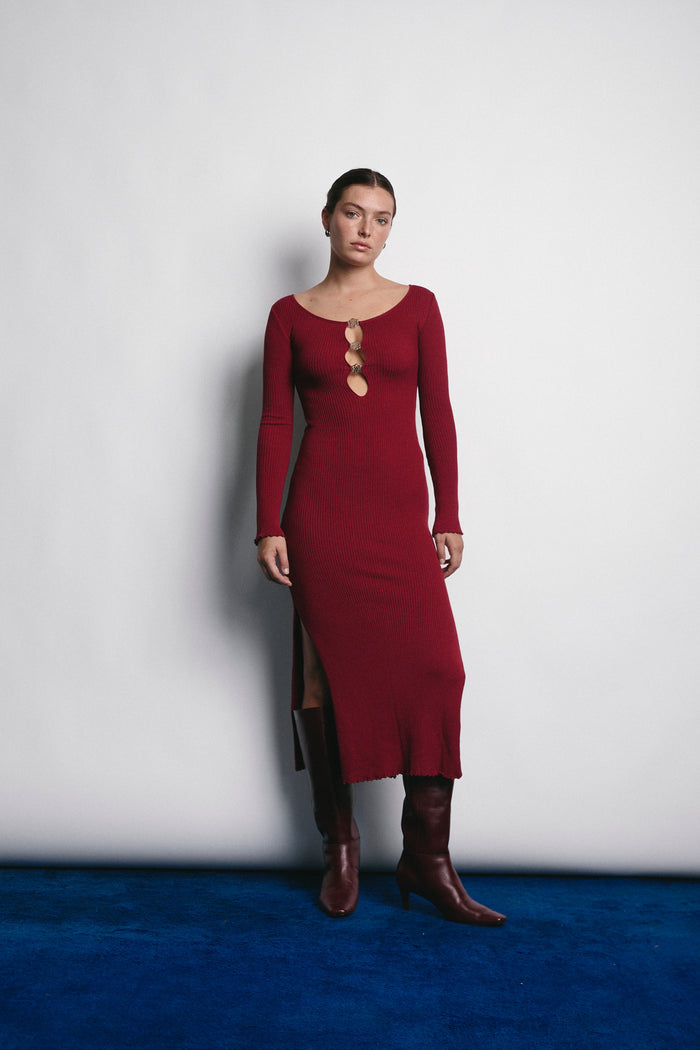 CHARLIE DRESS MERLOT