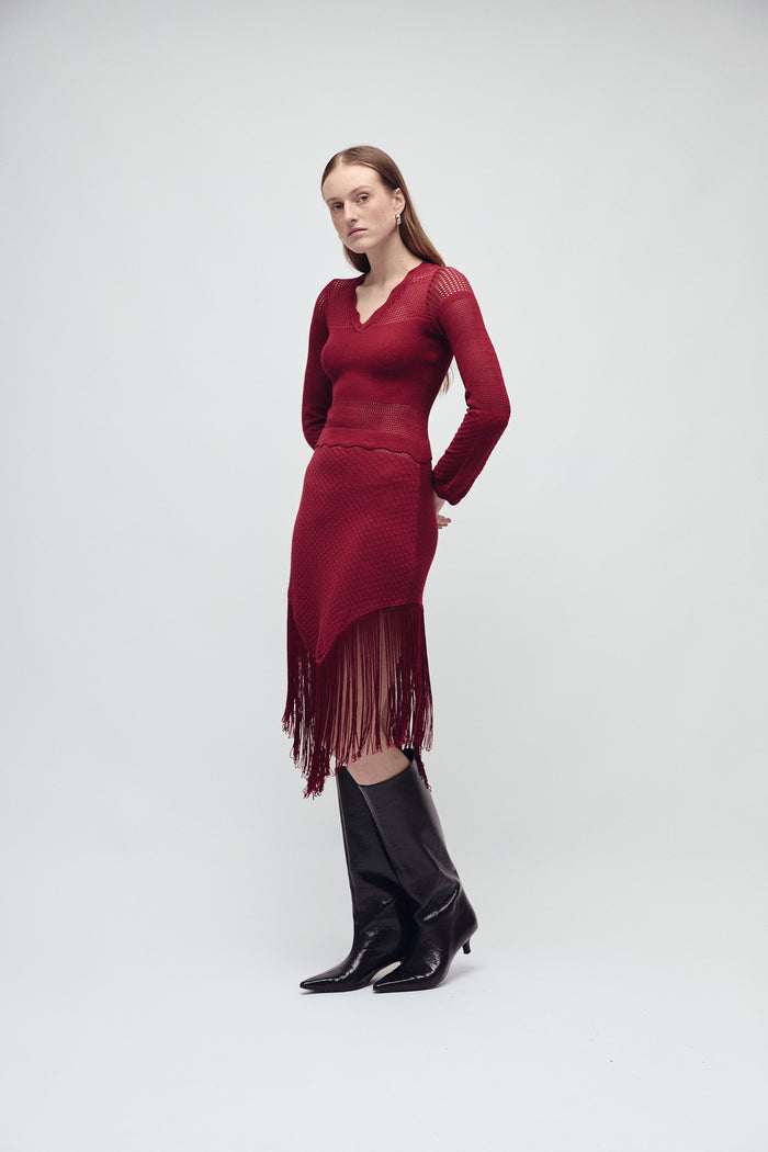 MERCER DRESS MERLOT