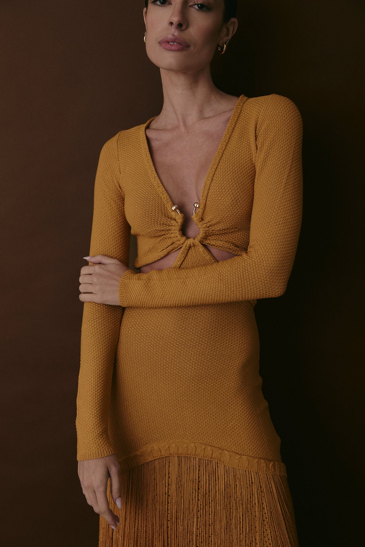 BOWERY DRESS AMBER GOLD