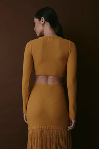BOWERY DRESS AMBER GOLD