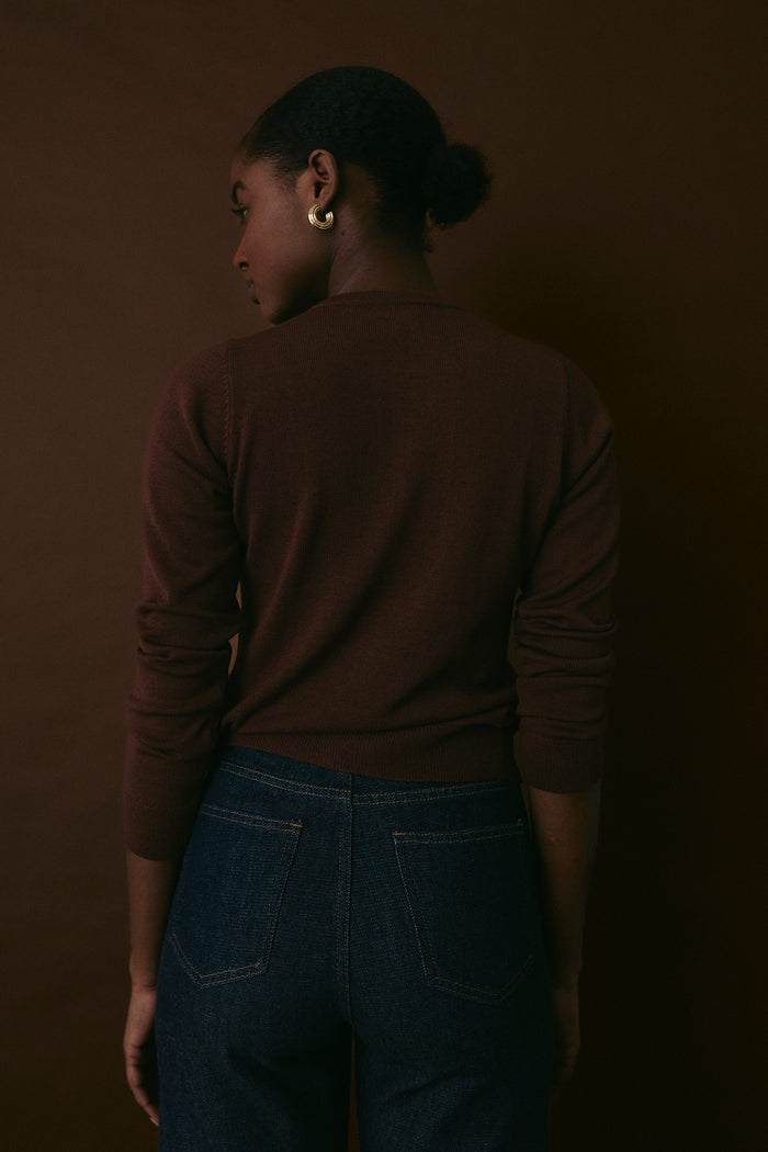 CREW NECK SWEATER ESPRESSO