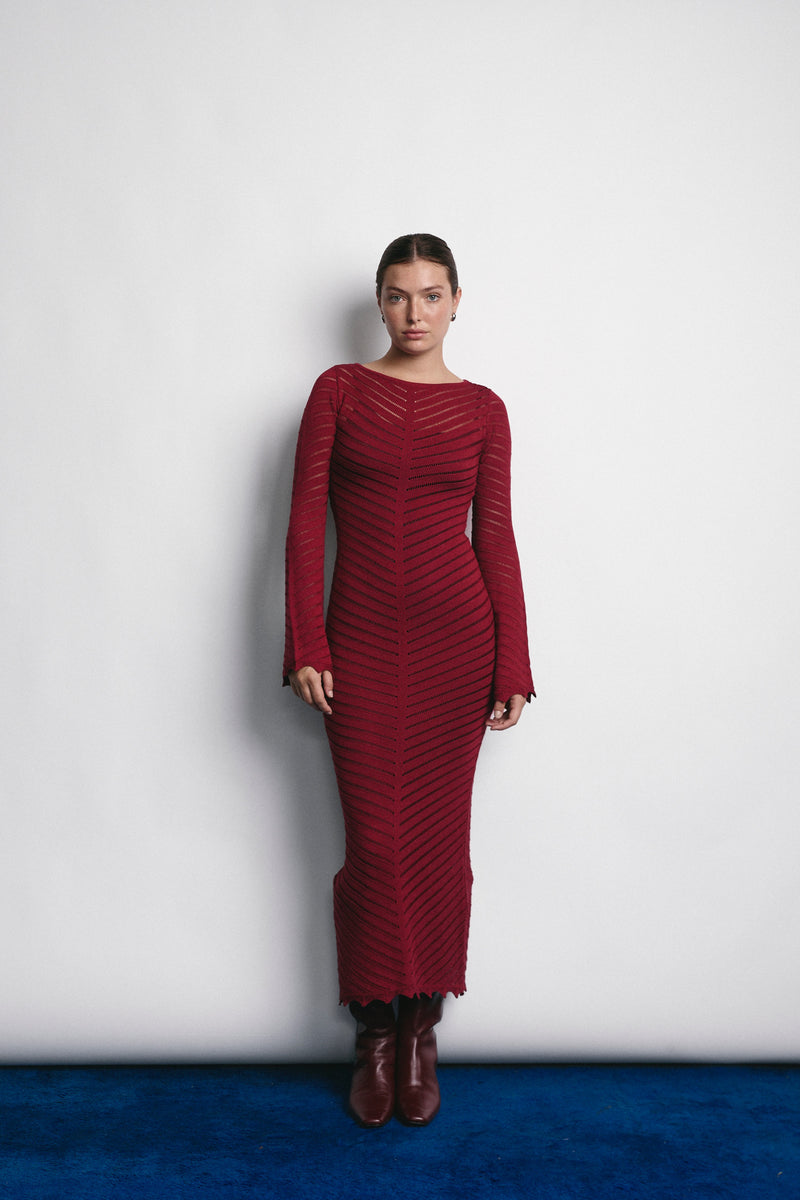 MARGARET DRESS MERLOT