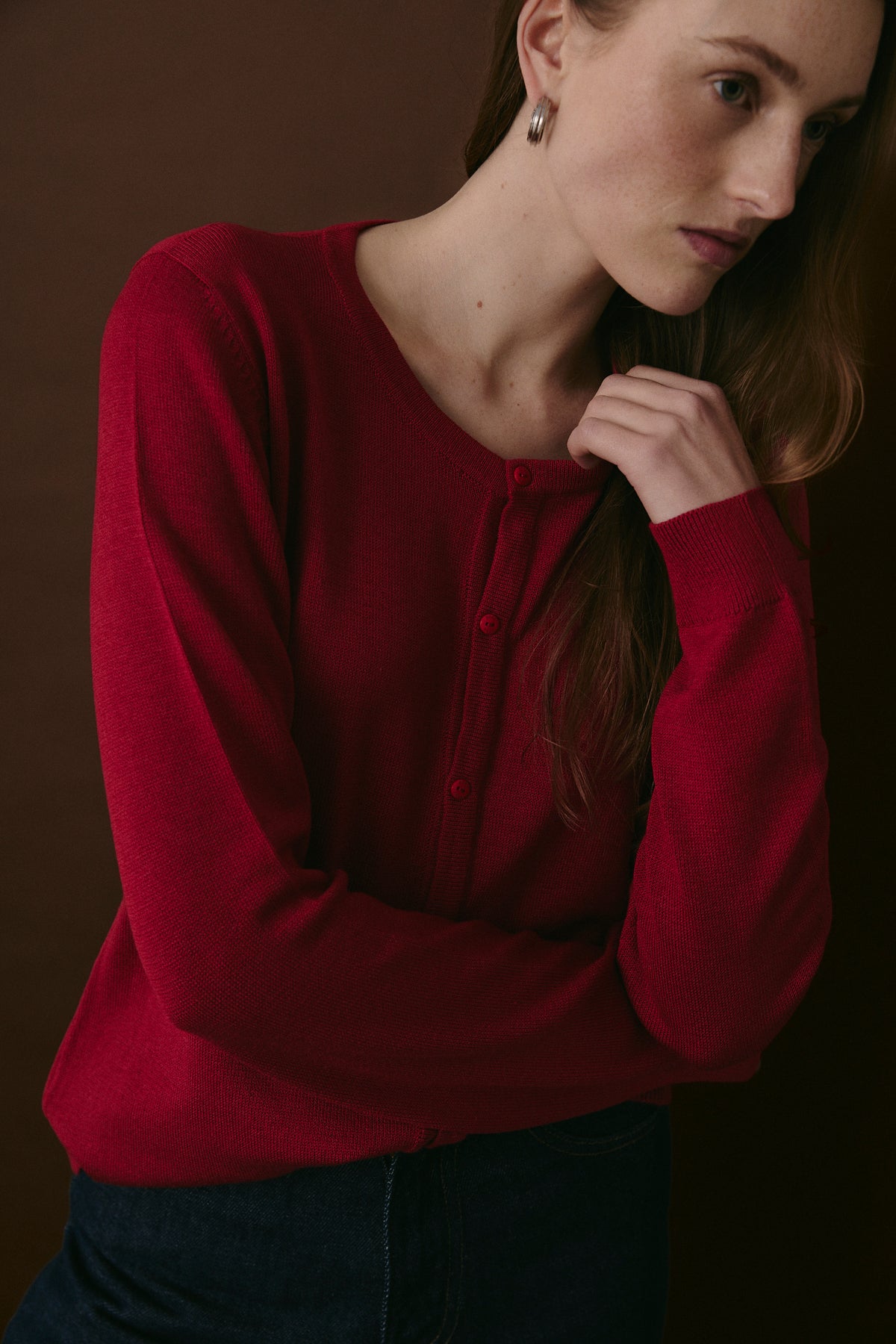 CREW NECK SWEATER SCARLET
