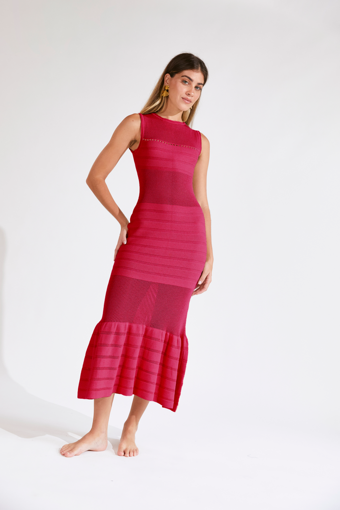 AMALFI DRESS CLARED RED