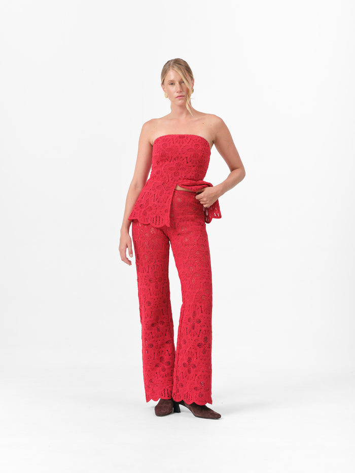 (PRE ORDER) PEONY PANTS SCARLET