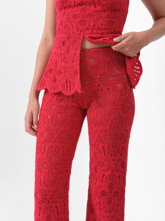 (PRE ORDER) PEONY PANTS SCARLET