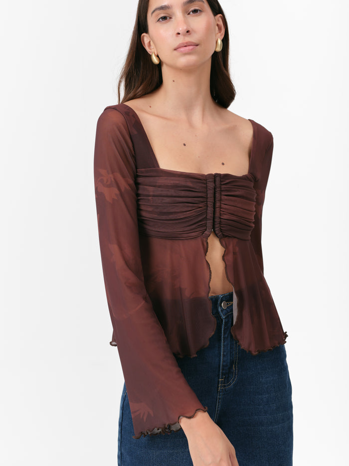 (PRE ORDER) DIANDRA TOP CHOCOLATE