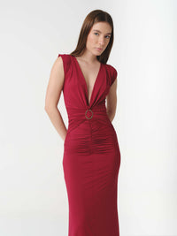 GISELLE DRESS BURGUNDY (VIP)