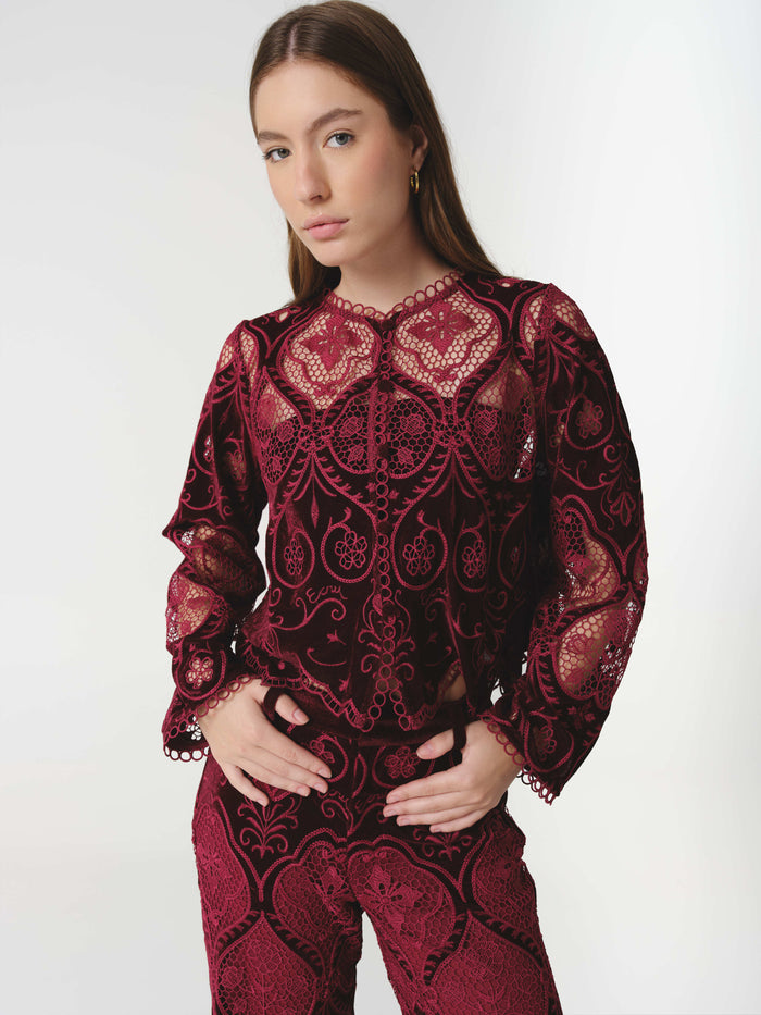 ALTHEA BLOUSE BURGUNDY