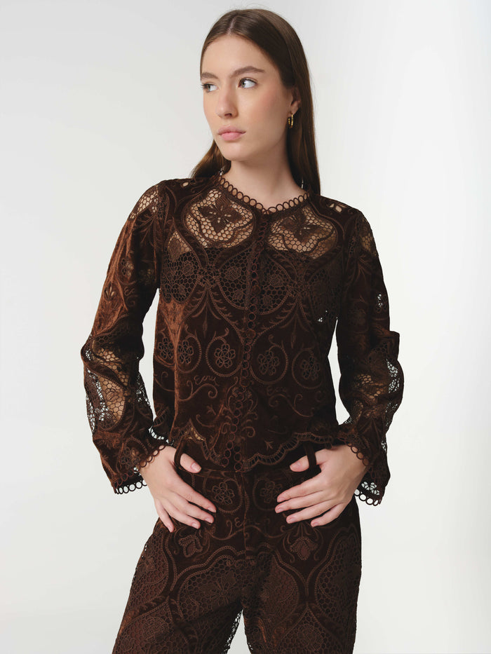 ALTHEA BLOUSE CHOCOLATE