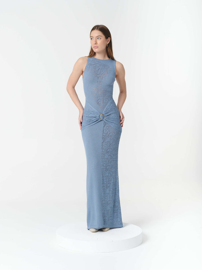 GAIA DRESS FADED DENIM