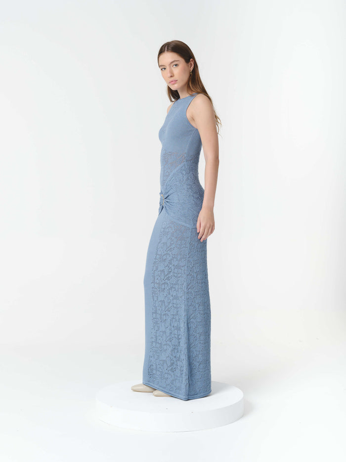 GAIA DRESS FADED DENIM