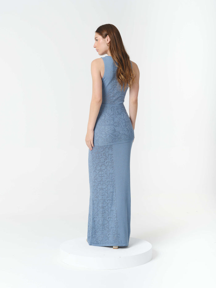 GAIA DRESS FADED DENIM