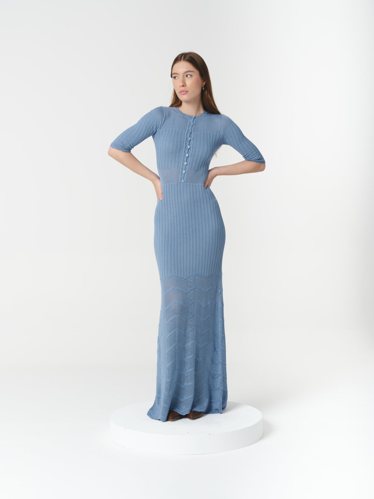 ISABEL DRESS FADED DENIM