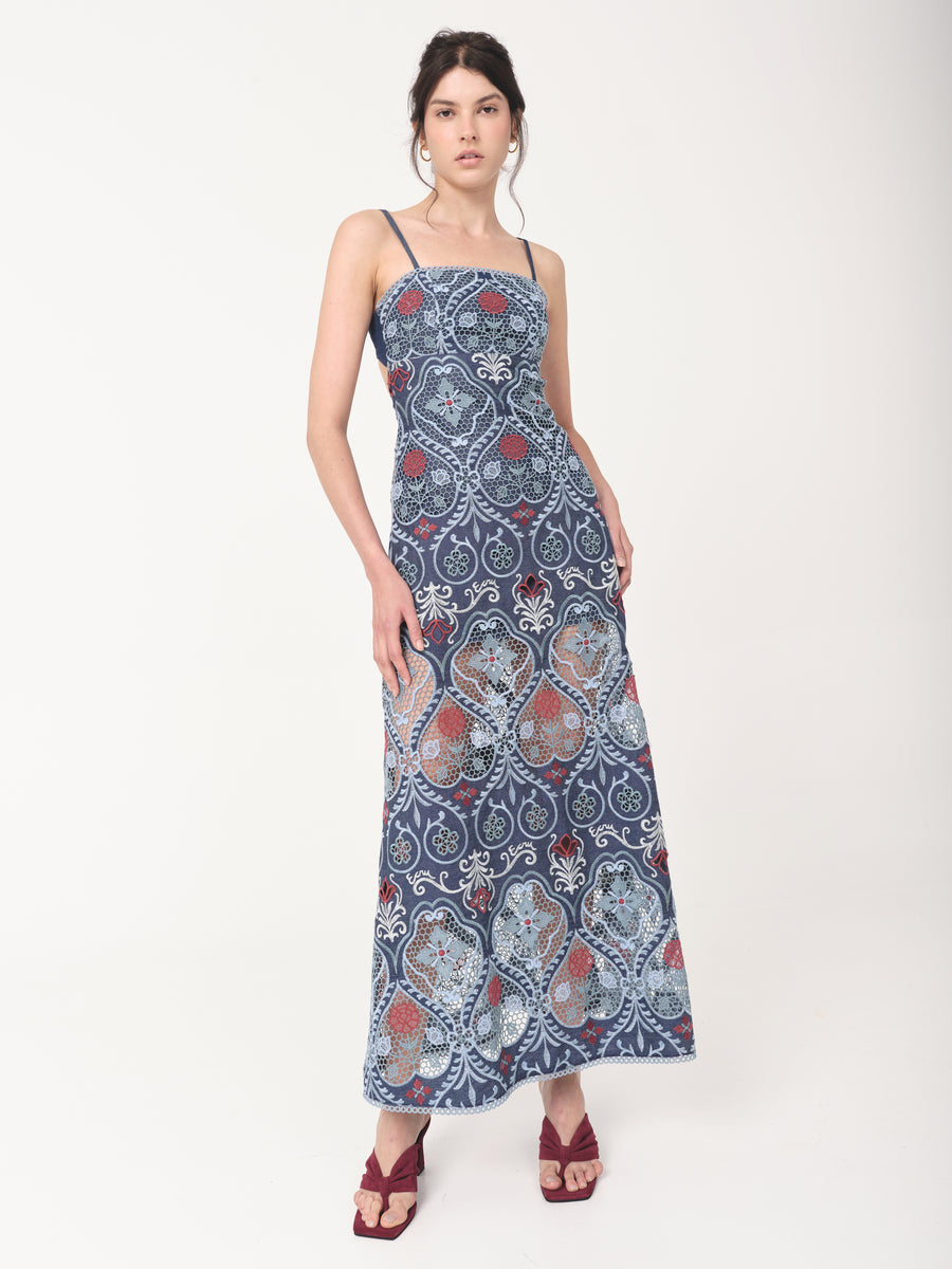ROBIN DRESS VINTAGE BLUE